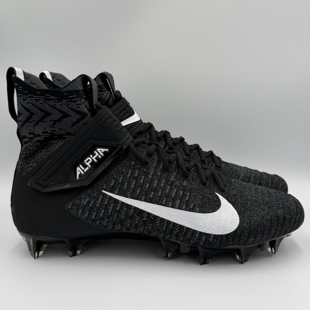 Nike Alpha Menace Elite 2 Flyknit Football Cleats Black AO3374-001 Men's Size 13